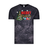 Cloud Black merry christmas tree Vintage Tee - AdoDesignShop