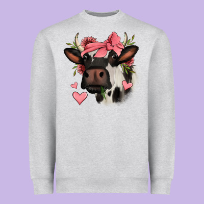 Valentines Day Cow Heavyweight Sweatshirt Designed By Jasminsmagicworld