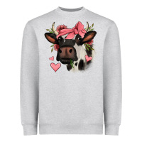 Heather Grey valentines day cow Heavyweight Sweatshirt - Jasminsmagicworld