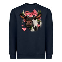 Navy valentines day cow Heavyweight Sweatshirt - Jasminsmagicworld