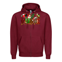 Burgundy christmas  nurse Zipper Hoodie - MaliasSmallBusiness