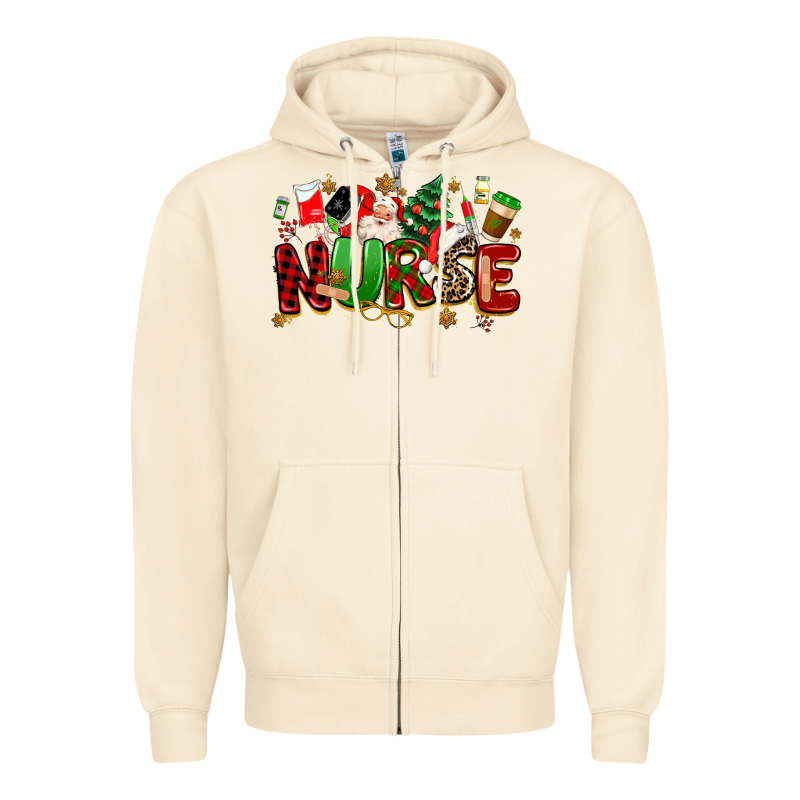 Christmas  Nurse Zipper Hoodie by MaliasSmallBusiness | Teevron