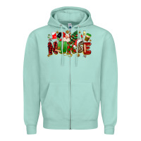 Seafoam christmas  nurse Zipper Hoodie - MaliasSmallBusiness