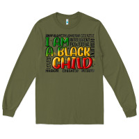 Army Green i am a black child Long Sleeve Tee - MaliasSmallBusiness