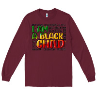 Burgundy i am a black child Long Sleeve Tee - MaliasSmallBusiness