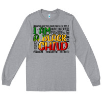 Heather Grey i am a black child Long Sleeve Tee - MaliasSmallBusiness