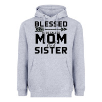 Heather Grey Blessed Mom And Sister Heavyweight Hoodie - Bettercallsaul