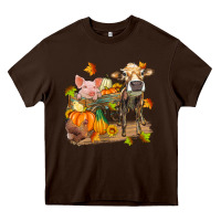 Chocolate Brown fall farm animals Heavy Core Tee - Zillion Design Studio