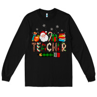 Black teacher Christmas Long Sleeve Tee - JahusDesignShop