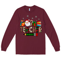 Burgundy teacher Christmas Long Sleeve Tee - JahusDesignShop