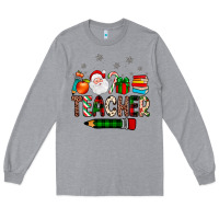 Heather Grey teacher Christmas Long Sleeve Tee - JahusDesignShop