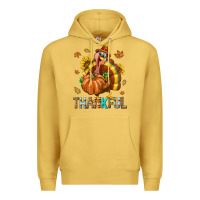Antique Gold Thankful Turkey Premium Hoodie - texasbilliewilder