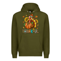 Army Green Thankful Turkey Premium Hoodie - texasbilliewilder