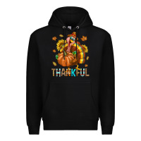 Black Thankful Turkey Premium Hoodie - texasbilliewilder