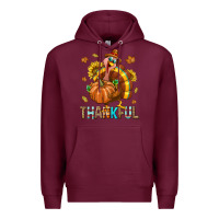 Burgundy Thankful Turkey Premium Hoodie - texasbilliewilder