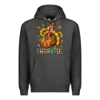 Charcoal Heather Thankful Turkey Premium Hoodie - texasbilliewilder
