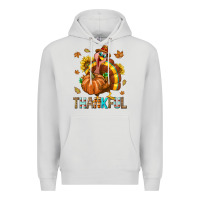 Dove Grey Thankful Turkey Premium Hoodie - texasbilliewilder