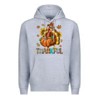 Heather Grey Thankful Turkey Premium Hoodie - texasbilliewilder