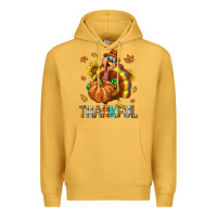 Mustard Thankful Turkey Premium Hoodie - texasbilliewilder