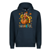 Navy Thankful Turkey Premium Hoodie - texasbilliewilder