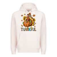 Pale Pink Thankful Turkey Premium Hoodie - texasbilliewilder