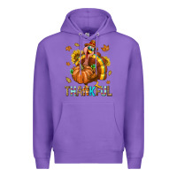 Purple Thankful Turkey Premium Hoodie - texasbilliewilder