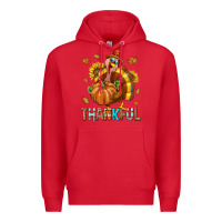 Red Thankful Turkey Premium Hoodie - texasbilliewilder