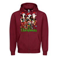 Burgundy christmas three cows mooey christmas Zipper Hoodie - MaliasSmallBusiness