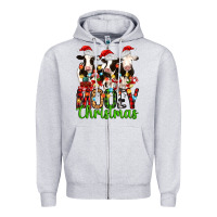 Heather Grey christmas three cows mooey christmas Zipper Hoodie - MaliasSmallBusiness
