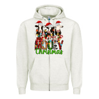 Oatmeal Heather christmas three cows mooey christmas Zipper Hoodie - MaliasSmallBusiness