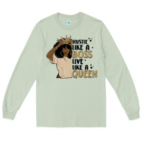 Matcha hustle like a boss live like a queen Long Sleeve Tee - MaliasSmallBusiness