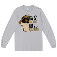 Moon Dust hustle like a boss live like a queen Long Sleeve Tee - MaliasSmallBusiness
