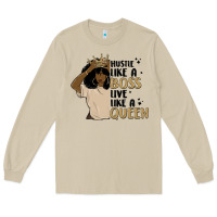 Mushroom hustle like a boss live like a queen Long Sleeve Tee - MaliasSmallBusiness