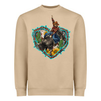 Mushroom western heart bullfighter  cactus sunflower aztek pattern Heavyweight Sweatshirt - BarkalooDesign