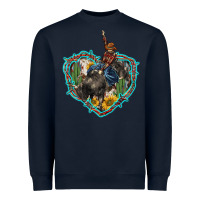 Navy western heart bullfighter  cactus sunflower aztek pattern Heavyweight Sweatshirt - BarkalooDesign