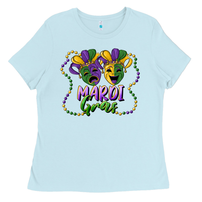 Mardi Gras Mask And Beads Ladies Tee by RanaPortraitStore | Teevron