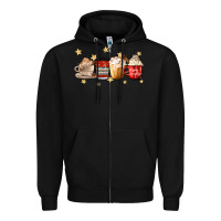 Black christmas coffee Zipper Hoodie - MaliasSmallBusiness
