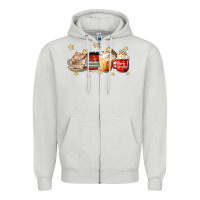 Dove Grey christmas coffee Zipper Hoodie - MaliasSmallBusiness