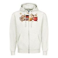 Oatmeal Heather christmas coffee Zipper Hoodie - MaliasSmallBusiness