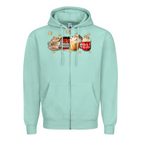 Seafoam christmas coffee Zipper Hoodie - MaliasSmallBusiness