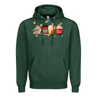 Sports Green christmas coffee Zipper Hoodie - MaliasSmallBusiness