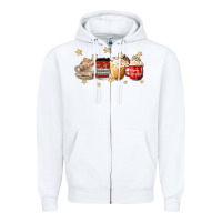White christmas coffee Zipper Hoodie - MaliasSmallBusiness