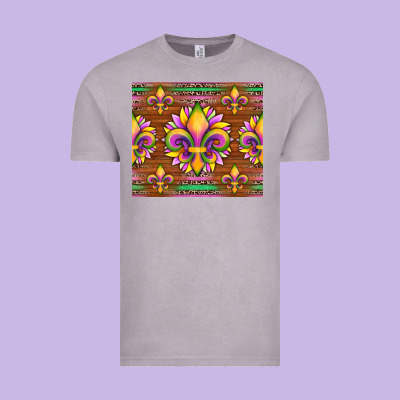 Mardi Gras Sunflowers Fleur, De Lis Glitter Leopard Background Vintage Tee Designed By Artiststas