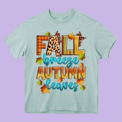 Fall Breeze Autumn Leaves Heavy Core Tee Designed By Zillion Design Studio