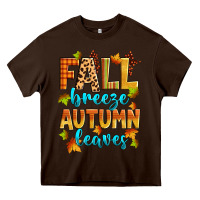 Chocolate Brown fall breeze autumn leaves Heavy Core Tee - Zillion Design Studio
