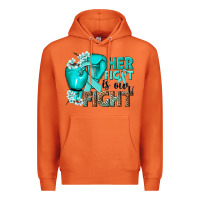 Carrot Her fight is our fight Ovarian Cancer teal ribbon Premium Hoodie - NancyCooperArtShop