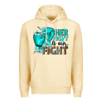 Pina Colada Her fight is our fight Ovarian Cancer teal ribbon Premium Hoodie - NancyCooperArtShop