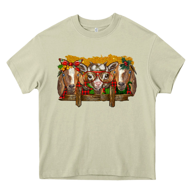 Christmas Goats Heavy Core Tee by BarkalooDesign | Teevron