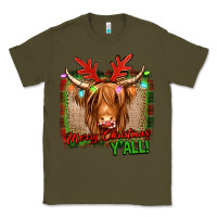 Army Green merry christmas y'all highland cow Classic Tee - Jasminsmagicworld