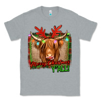 Heather Grey merry christmas y'all highland cow Classic Tee - Jasminsmagicworld